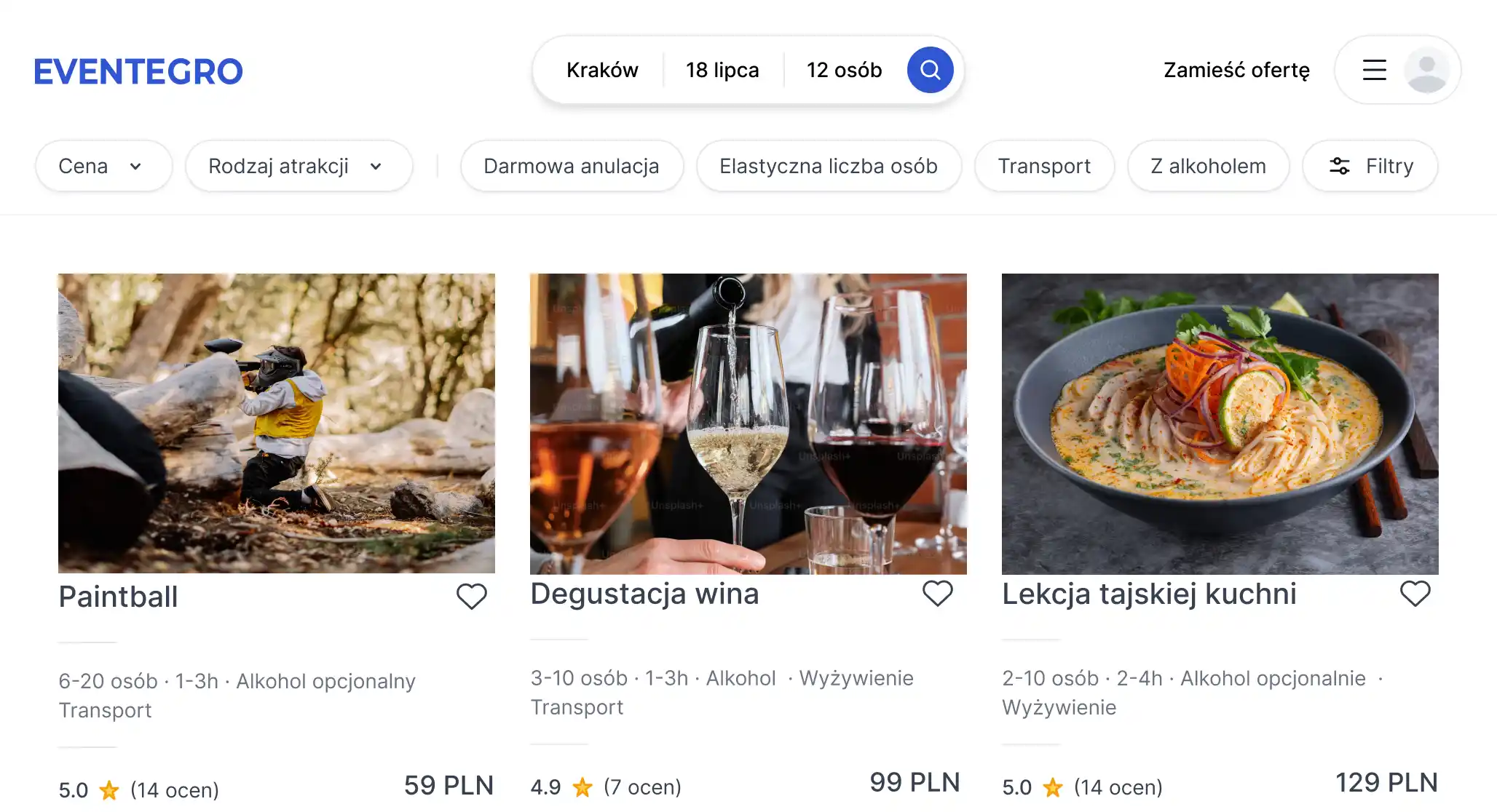 Wyszukiwarka eventów integracyjnych w Łodzi